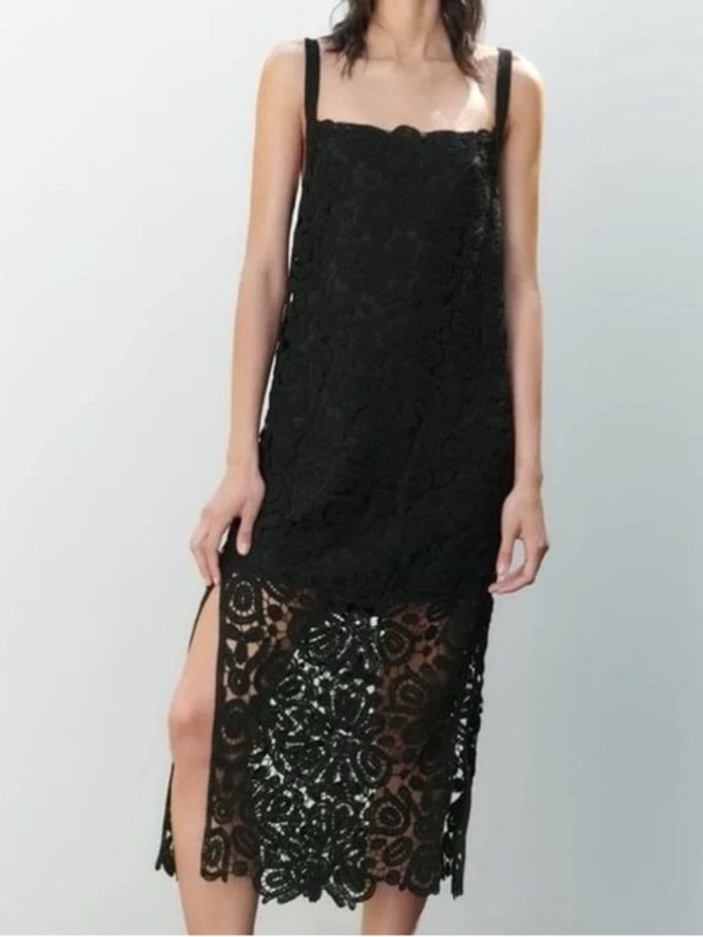 Zara Knit Macramé Dress